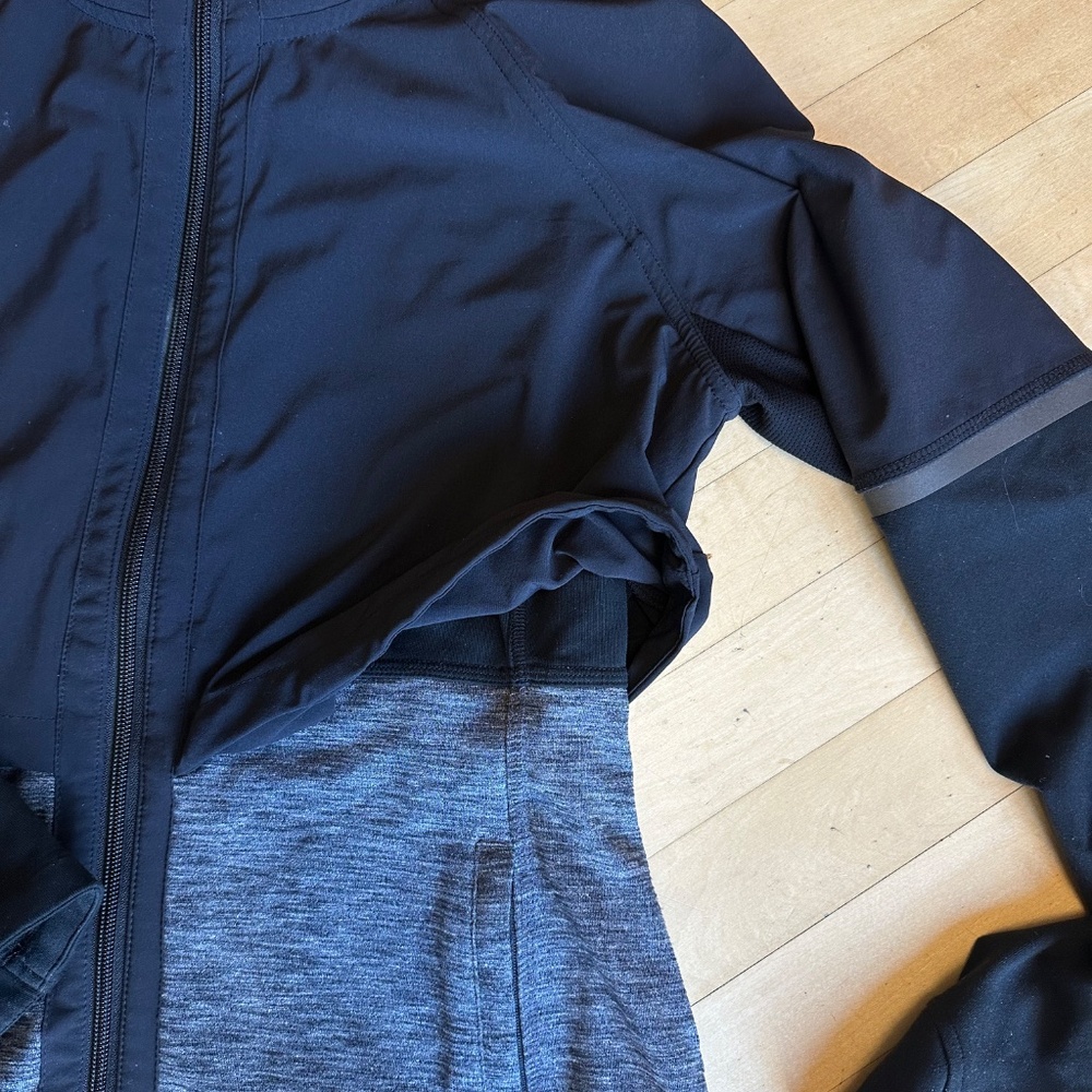 Athleta Black weathered knit with nylon overlay jacket, M - Picture 4 of 7